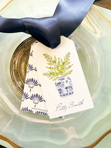 Chinoiserie + Fern Hangtag