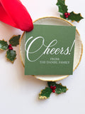 Cheers! Hunter + Snow Square Tag or Sticker