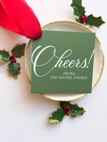 Cheers! Hunter + Snow Square Tag or Sticker