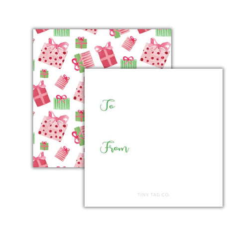 GIfty Gift Pink + Green Square Gift Tag (non-personalized) (Copy)