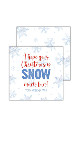 Kids Snow Much Fun Gift Tag (blue)