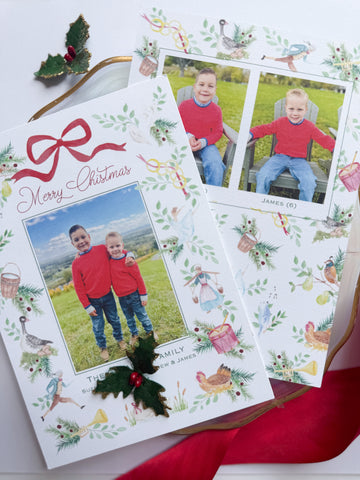 12 Days of Christmas Vertical Holiday Card