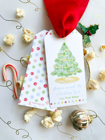 Popping Around the Christmas Tree-blue {large hangtag}