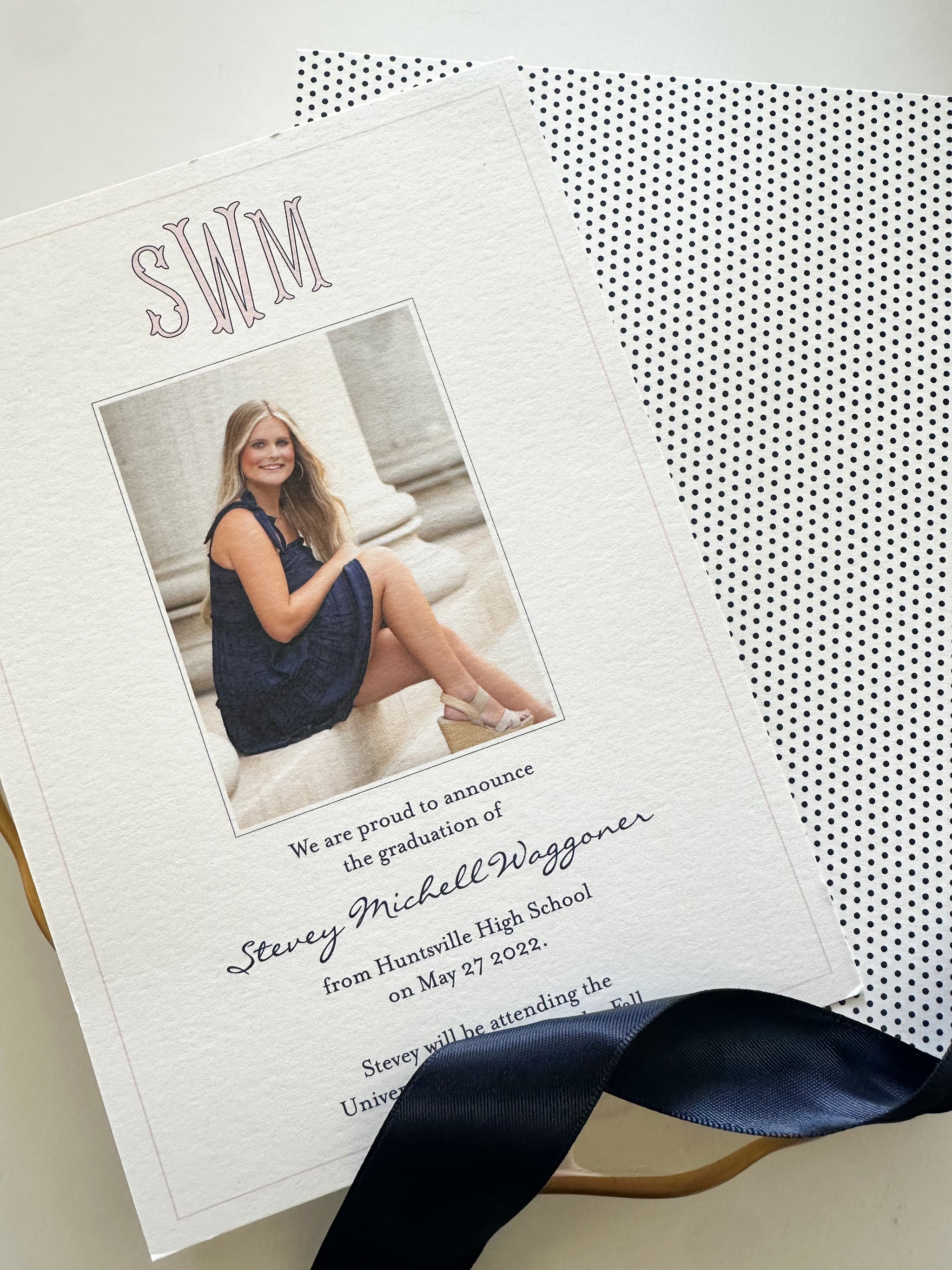 Classic Monogram Graduation Announcement Tiny Tag Co. Classic Monogram Graduation Announcement Tiny Tag Co.