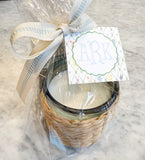Wild Blooms Scallop Lattice Monogram Tag