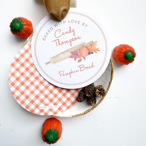 Pumpkin Baked With Love Round Gift Tag