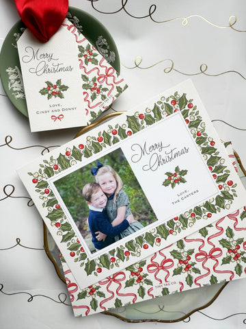 Timeless Tidings Crimson Holly Holiday Card