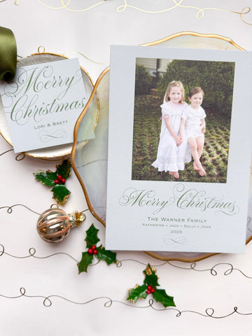 Frosted Evergreen Holiday Card