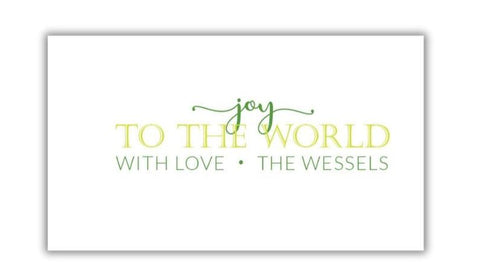 Joy to the World Horizontal Gift Tag (Greens)