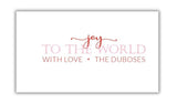 Joy to the World Horizontal Gift Tag (Pink + Red)