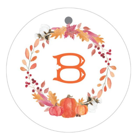 Fall Wreath with Single Letter (round)