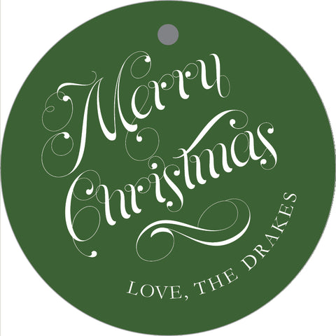 Hunter+ White Round Merry Christmas