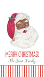 Merry Christmas Vintage Santa {darker skin tone hangtag}