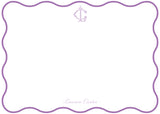 Paradise Purple Wavy Edge  Notecard Set