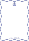 French Blue Wavy Edge  Notecard Set