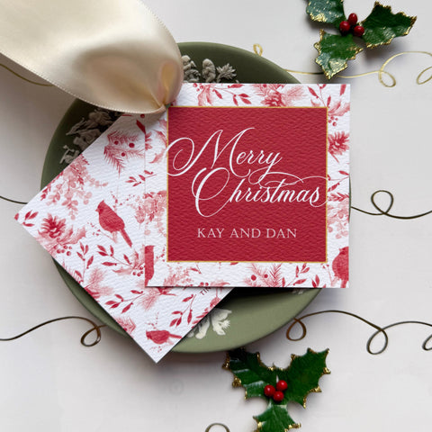 Red Toile Gift Tag