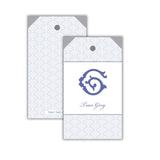 Double Letter Monogram French Blue Hangtag {double sided}