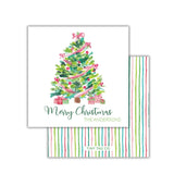 Bow Christmas Tree Square Gift Tag or sticker