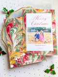 Merry Marbled Cranberry Holiday Card