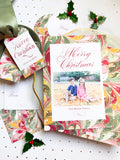 Merry Marbled Cranberry Holiday Card
