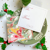 Non-Personalized Merry Marbled Cranberry Gift Tag