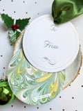 Non-Personalized Merry Marbled Evergreen Round Gift Tag