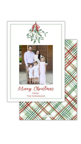 Mistletoe + Plaid Christmas Card