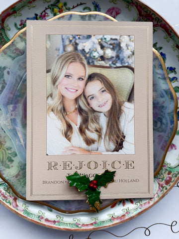 Gold Foil REJOICE Holiday Card! Color Matching