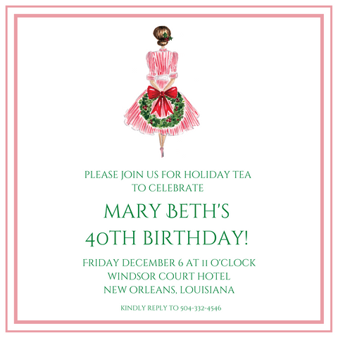 Vintage Holiday Gal Party Invitation