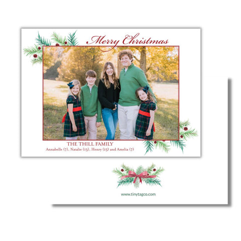 Pine Bough Christmas Card (horizontal)