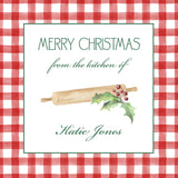 Gingham Rolling Pin Christmas Tiny Tag