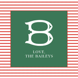 Red + Green Monogram Tiny Tag