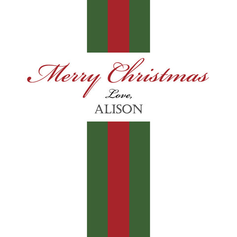 Classic Red and Green Christmas Ribbon Tiny Tag