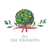Watercolor Boxwood and Holly Tiny Tag
