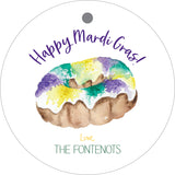 Round King Cake Mardi Gras Tags