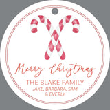 Round Candy Cane Tiny Tag
