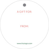 Round Red Gingham Gift Tag (non-personalized)