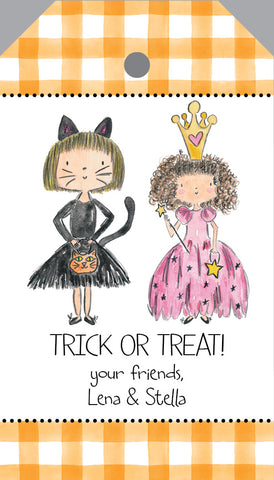 Cat and Princess-Trick or Treat {hang tag}