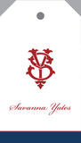 Perfectly Preppy Red, White and Blue Monogram Hangtag