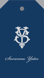Perfectly Preppy Navy + White Monogram Hangtag