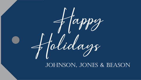 Navy + White Happy Holidays Hangtag {two sizes}