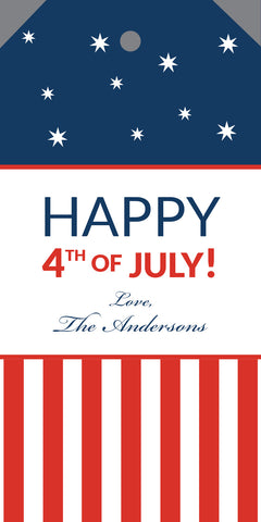 4th of July stars and stripes hangtag