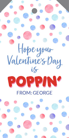 Hope your Valentine's Day is Poppin! { blue + red} Large Hangtag