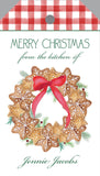 Gingham Gingerbread Wreath {hangtag}