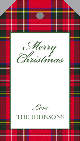 Classic "Merry Christmas" Red Tartan Tiny Tag-{hangtag}
