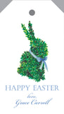 Watercolor Boxwood Bunny "Happy Easter" Hang Tag