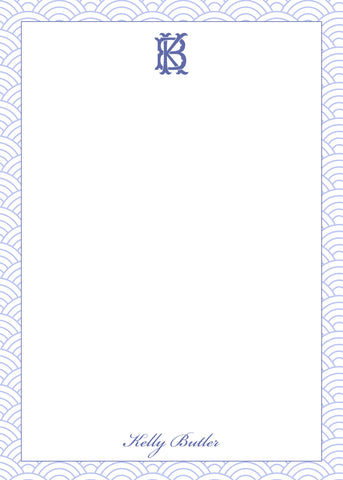 Bordered French Blue Notepad