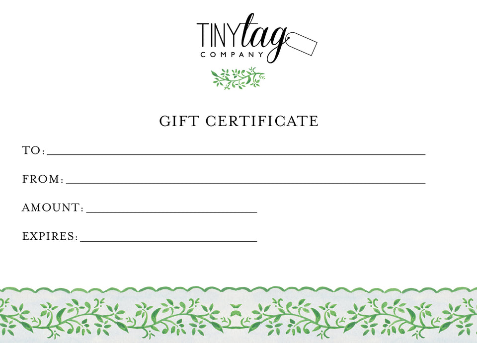 Tiny Tag Co. Gift Cards