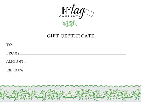Tiny Tag Co. Gift Card