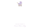Baby Pram Nursery Notes-Lilac